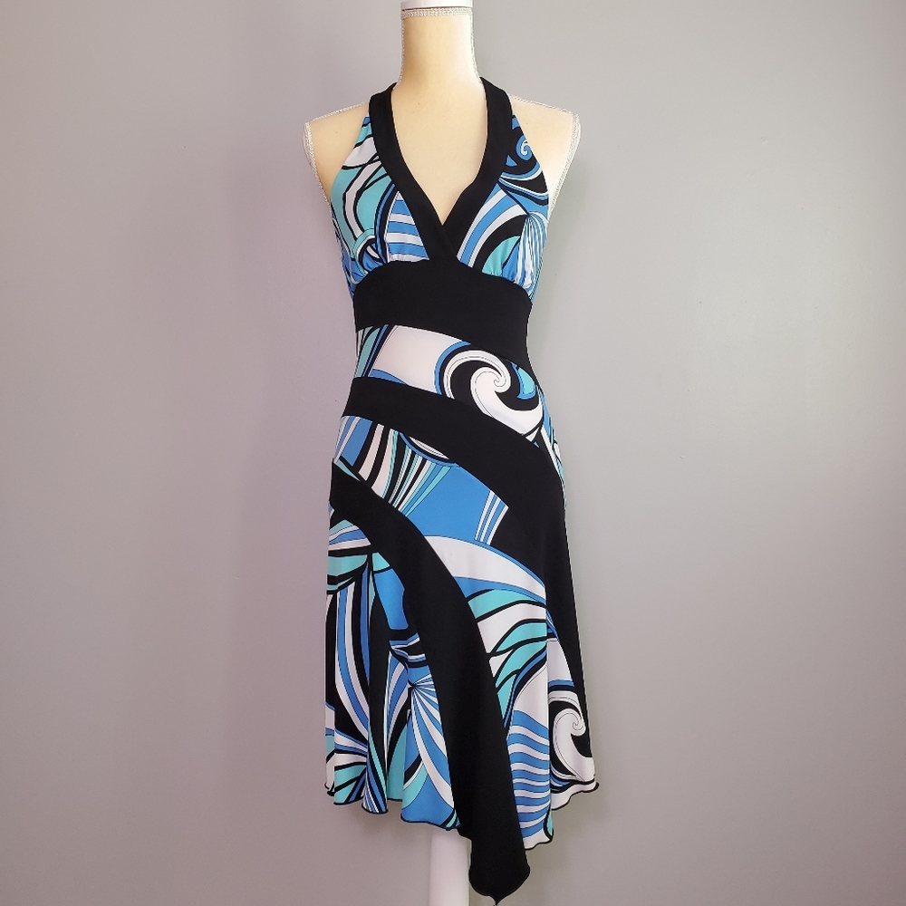 La Belle Asymmetrical Hem Halter Dress Size Small